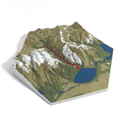 3D-Karte des Cascade Canyon Trail