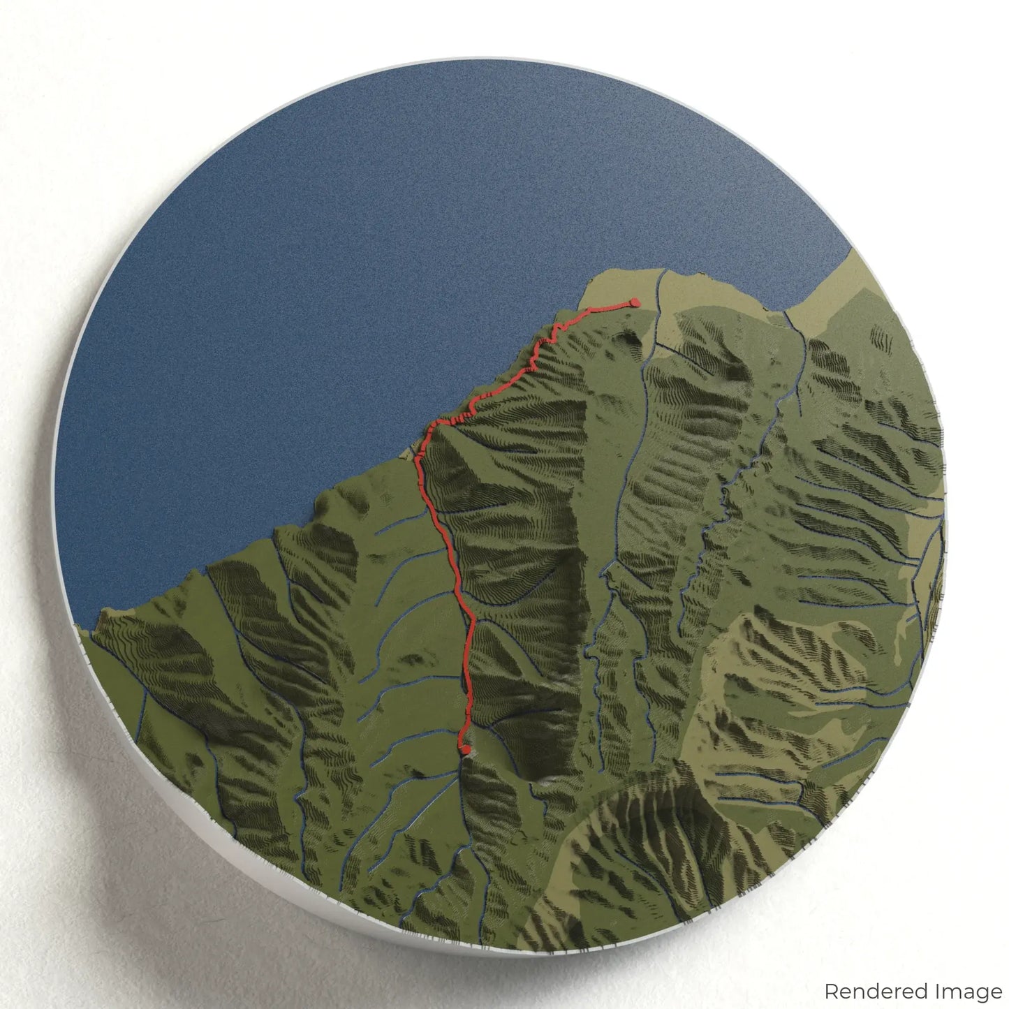 3D-Karte des Hanakapiai Falls Trail
