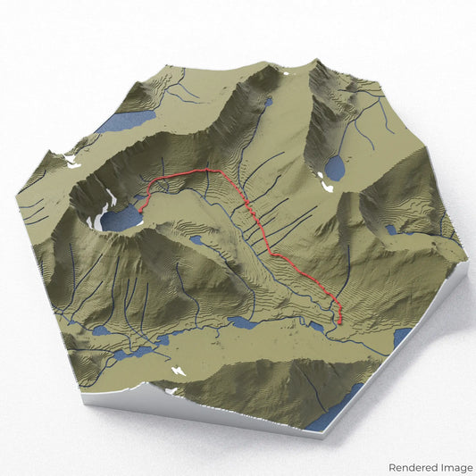 3D-Karte des Iceberg Lake Trail