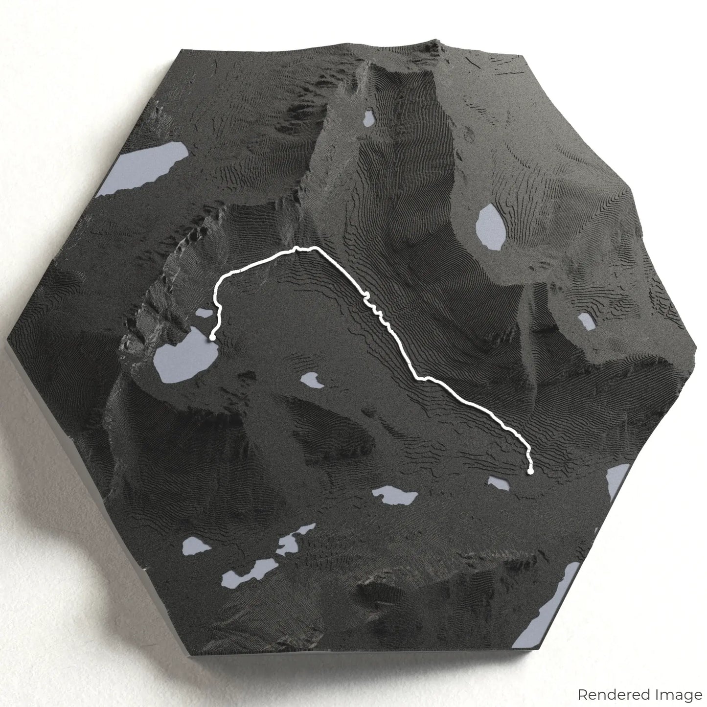 3D-Karte des Iceberg Lake Trail