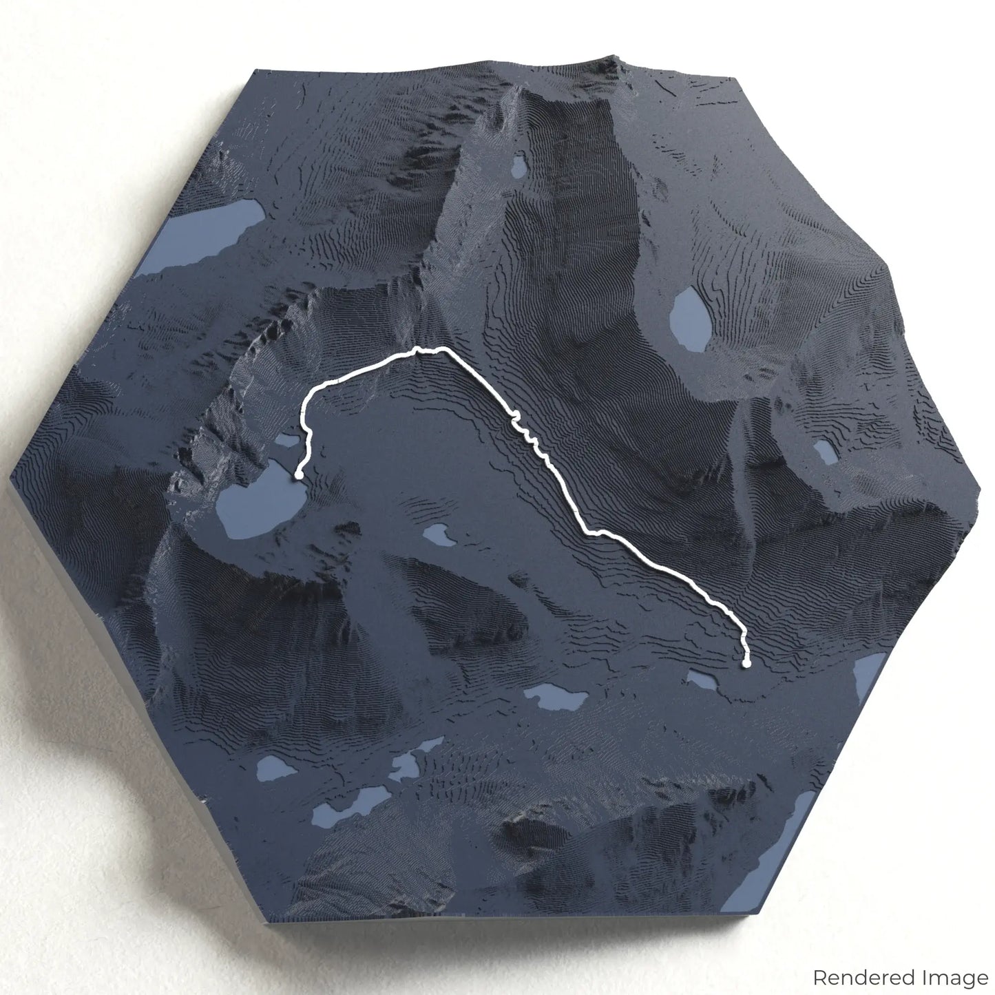 3D-Karte des Iceberg Lake Trail