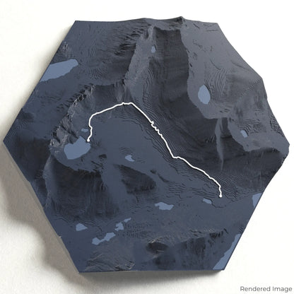 3D-Karte des Iceberg Lake Trail