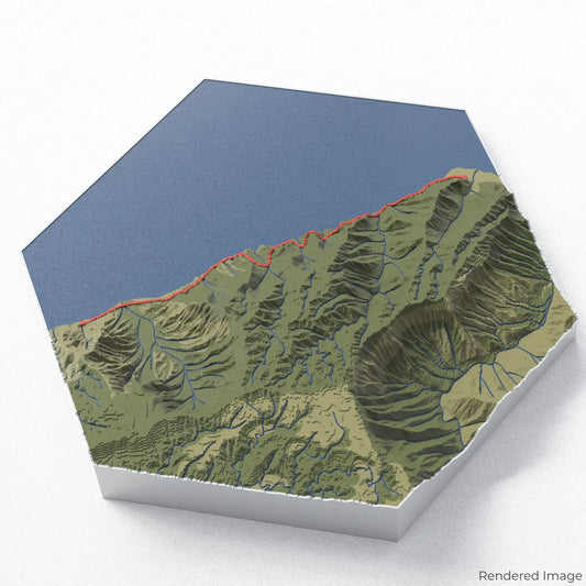 3D-Karte des Kalalau Trail