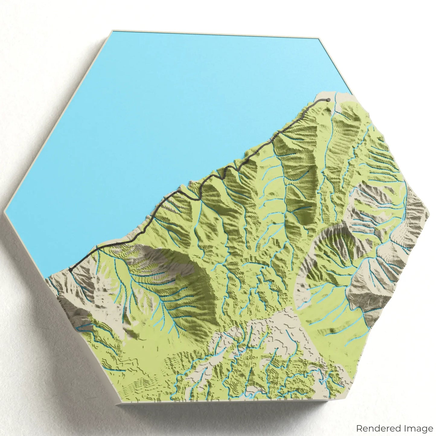 3D-Karte des Kalalau Trail