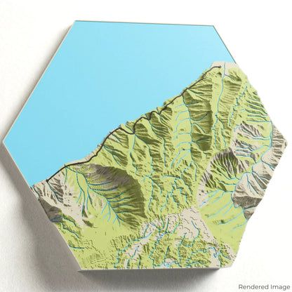 3D-Karte des Kalalau Trail