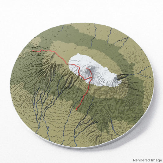Lemosho-Route – 3D-Karte des Kilimandscharo