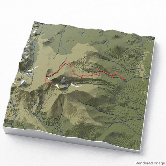 3D-Karte des Longs Peak Trail