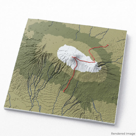 Rongai-Route – 3D-Karte des Kilimandscharo