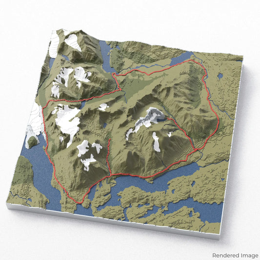 Torres del Paine O Circuit 3D-Karte