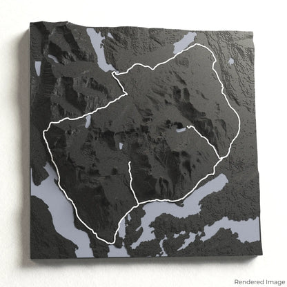 Torres del Paine O Circuit 3D-Karte