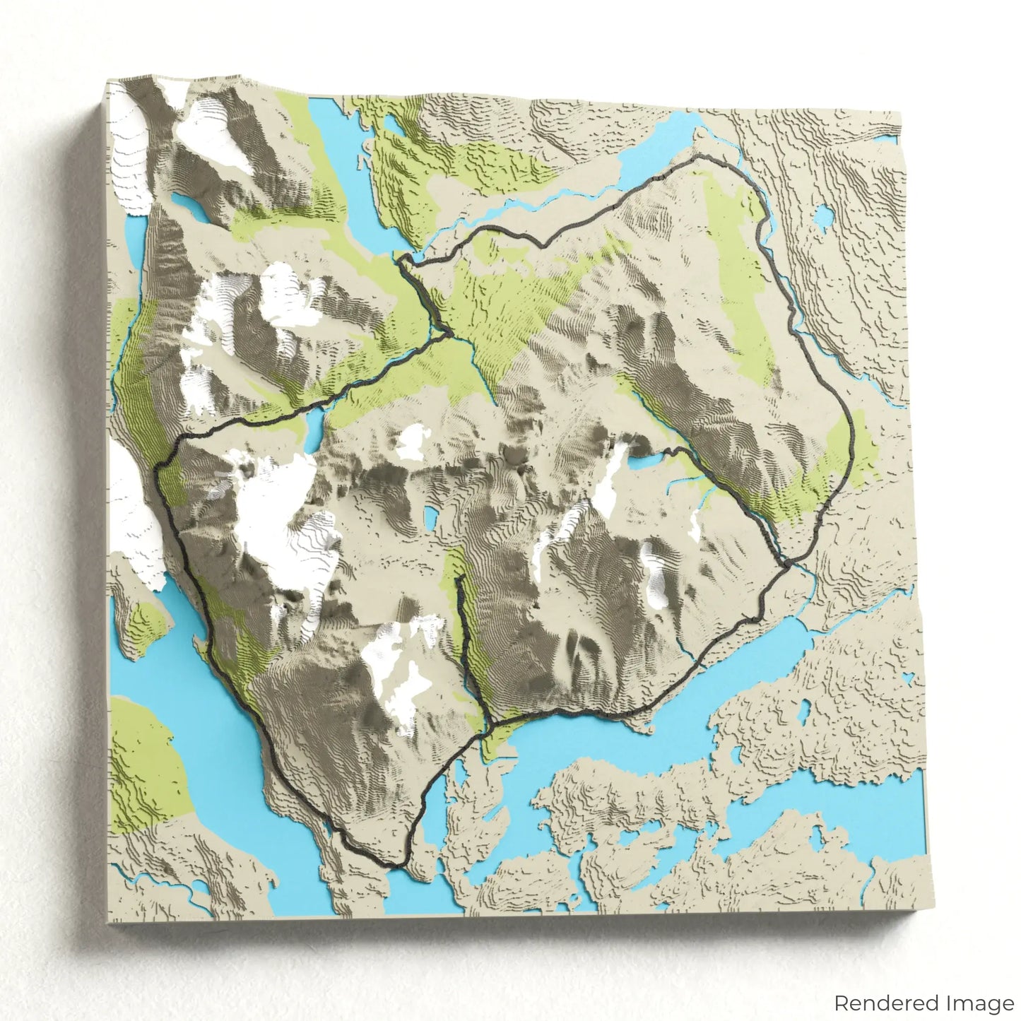 Torres del Paine O Circuit 3D-Karte
