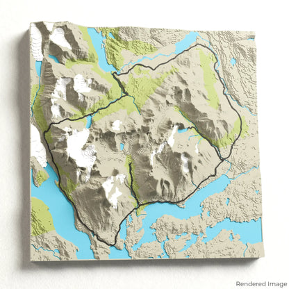 Torres del Paine O Circuit 3D-Karte