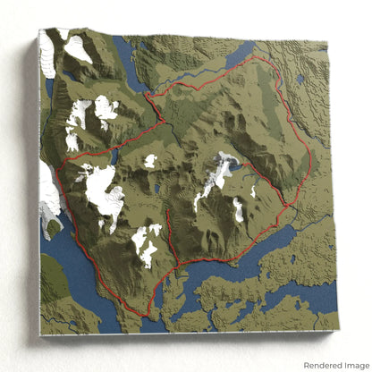 Torres del Paine O Circuit 3D-Karte